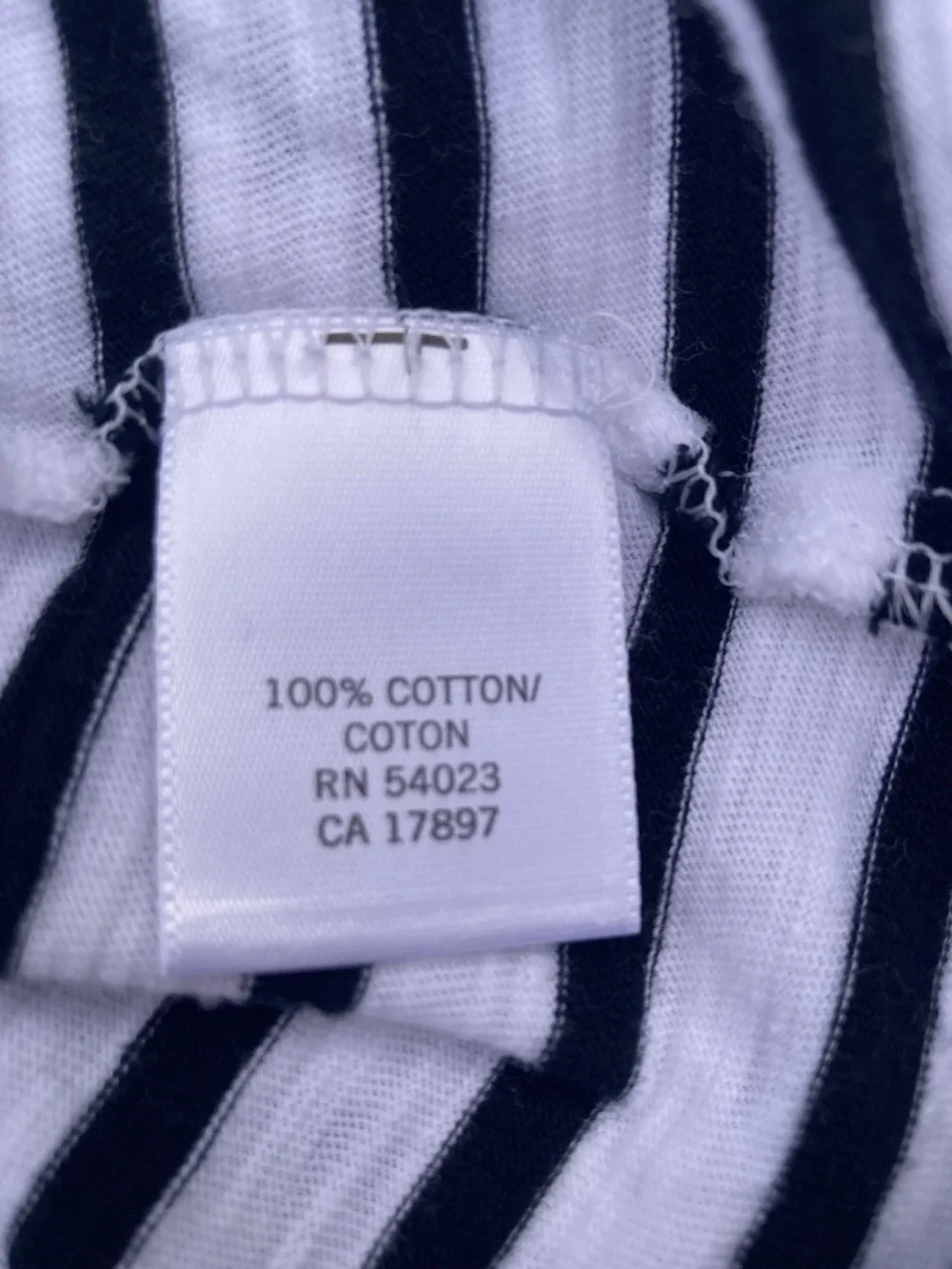 Banana Republic Cotton Hoodie Top Black White stripes size Medium